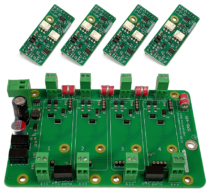 ISPD-485 device for RS-485 interface isolation and surge protection complete set